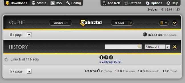 SABnzbd WebUI Downloader