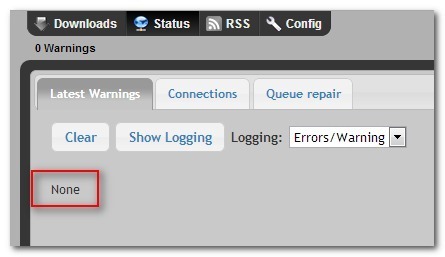 SABnzbd Error Log