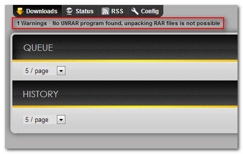 SABbnzbd Error Message
