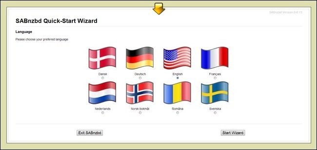 SABnzbd Setup Wizard