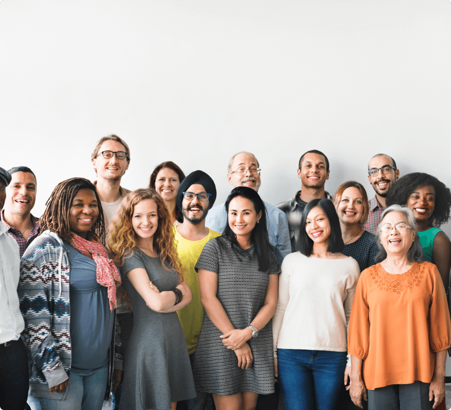 A diverse group of people of all ages, representing the ‘soc’ Usenet newsgroup where users discuss society and culture.