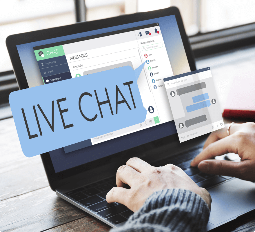 User participating in a newsgroup discussion on a laptop, representing the 'talk' Usenet newsgroup for debates and discussions.