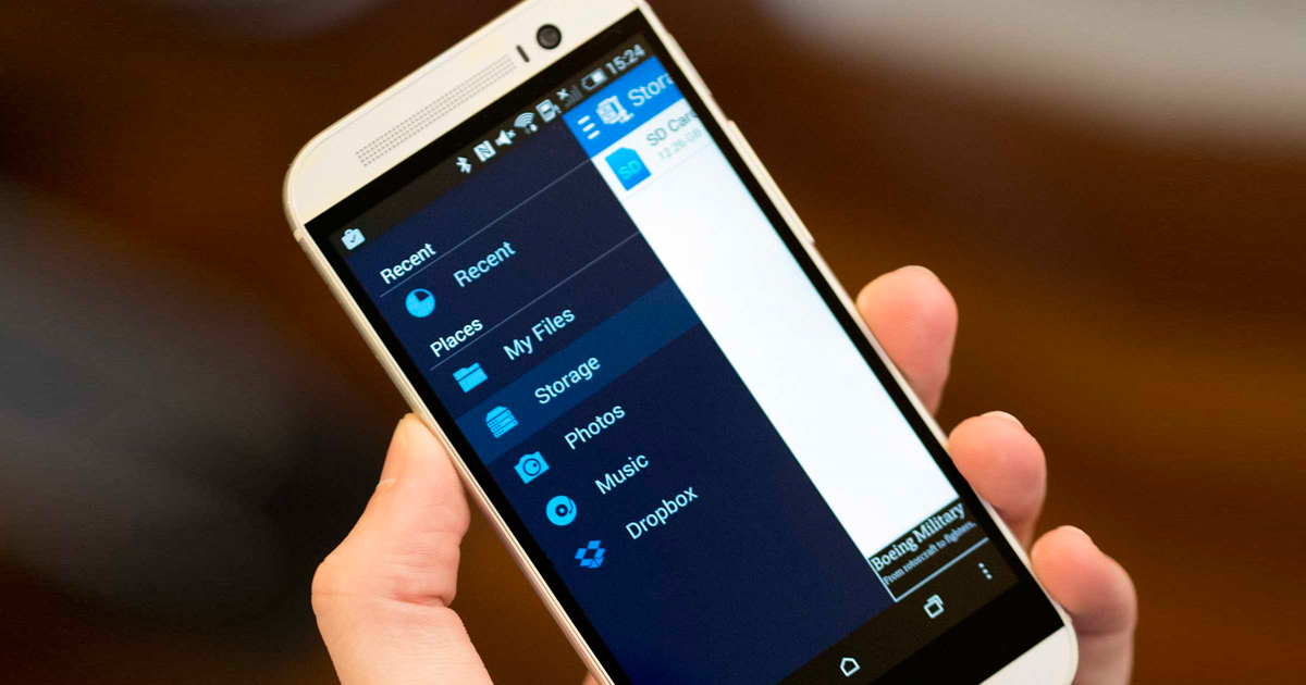 WinZip application interface on an Android phone